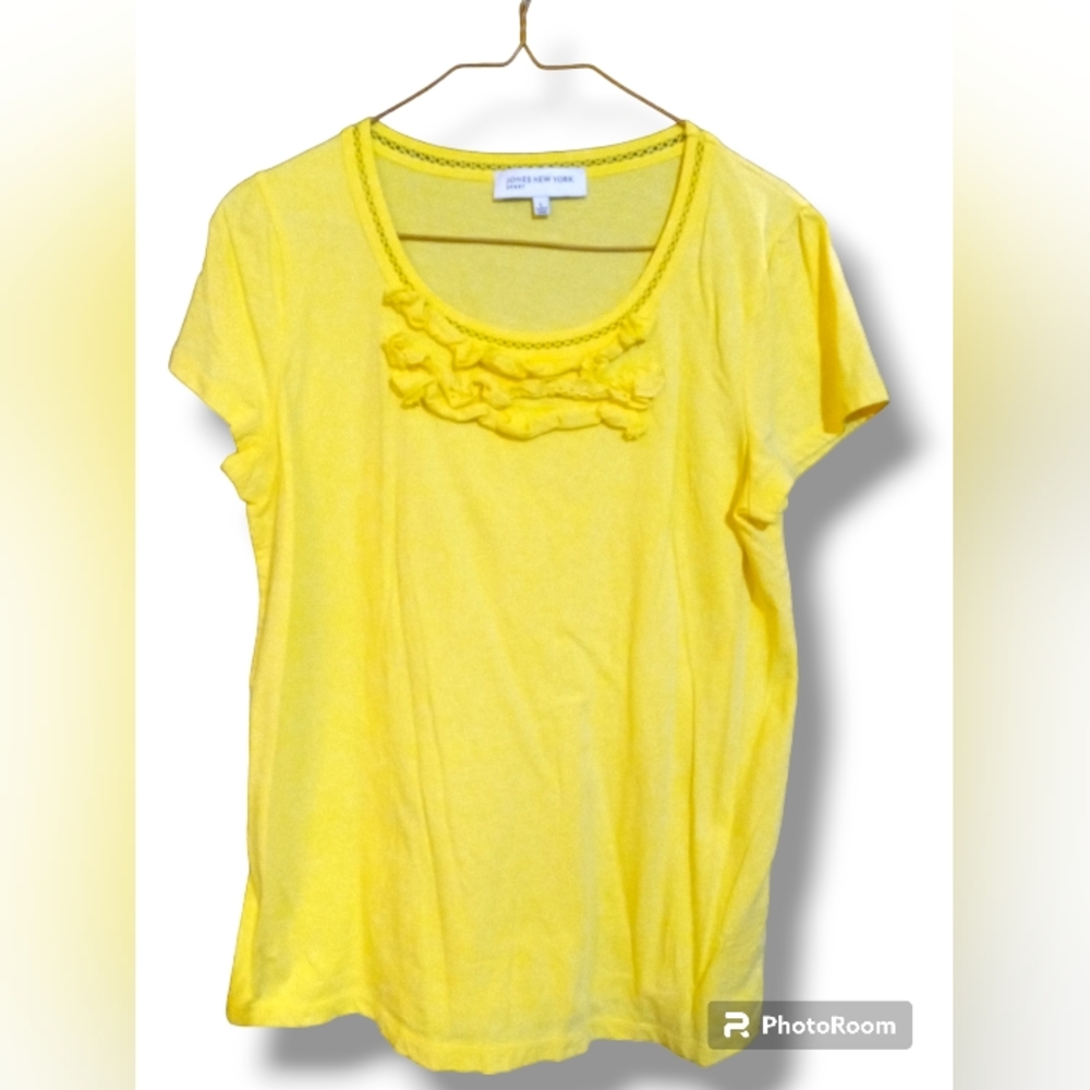Jones New York Sport Yellow Short Sleeve Shirt